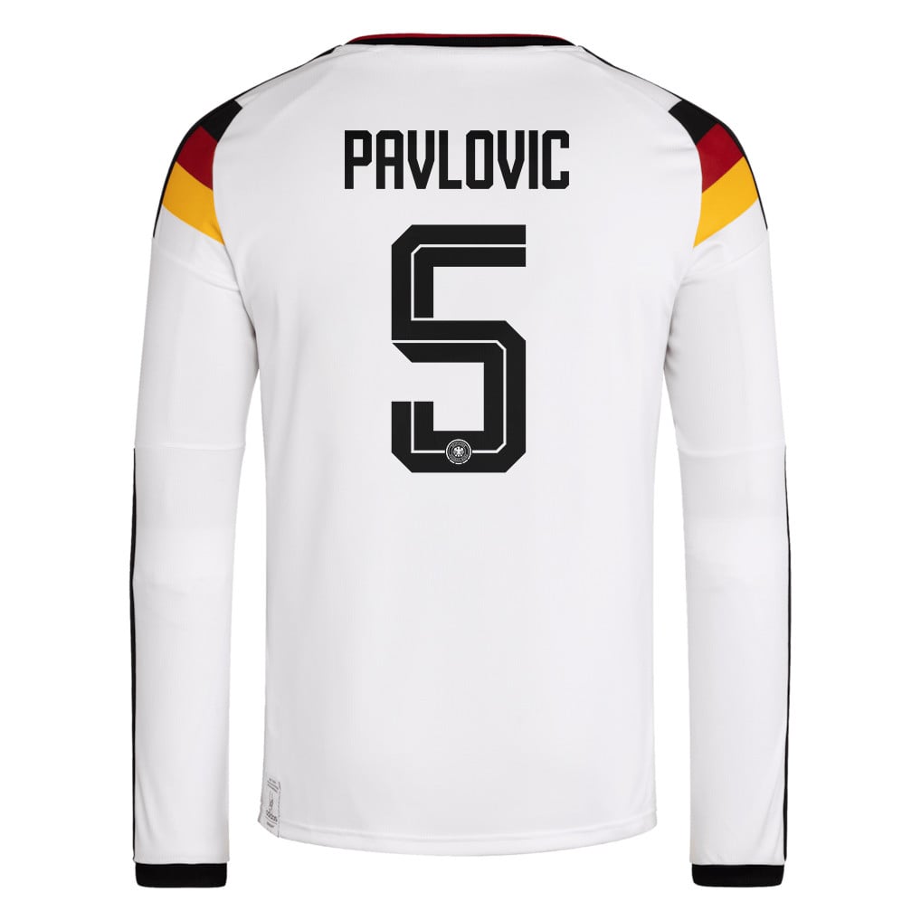 Aleksandar Pavlovic 5 Germany National Team 2026 Home Long Sleeve Jersey - White