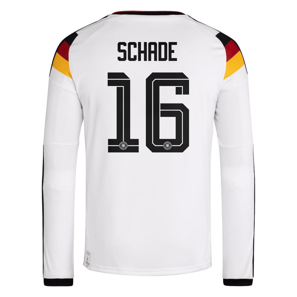 Kevin Schade 16 Germany National Team 2026 Home Long Sleeve Jersey - White