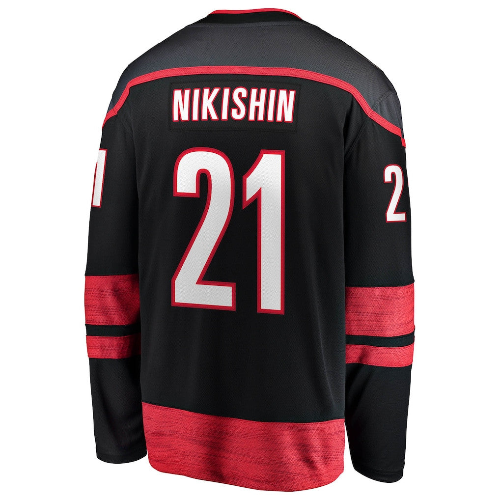 Alexander Nikishin 21 Carolina Hurricanes Home Breakaway Men Jersey - Black