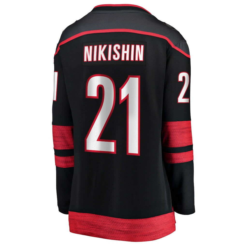 Alexander Nikishin 21 Carolina Hurricanes Women's Home Breakaway Jersey - Black