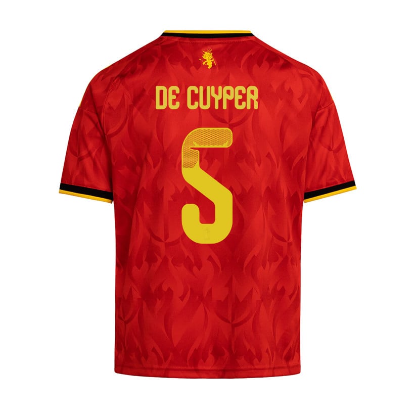 Maxim De Cuyper 5 Youth Belgium National Team 2026 Home Jersey - Red