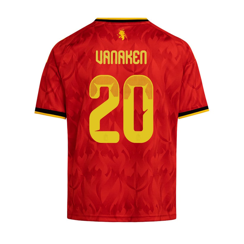Hans Vanaken 20 Youth Belgium National Team 2026 Home Jersey - Red