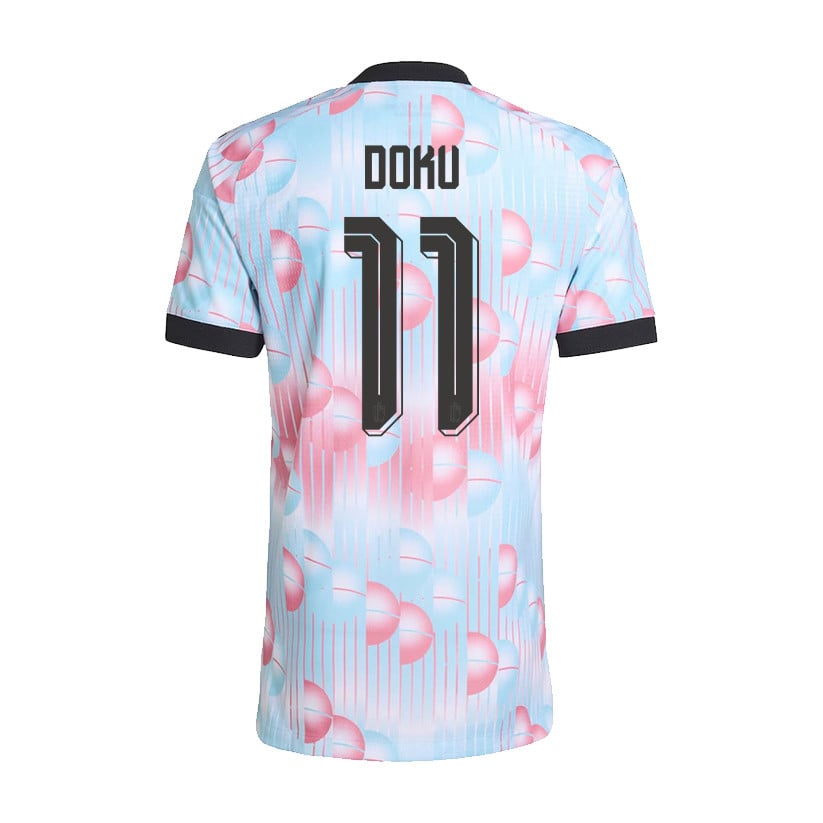 Jérémy Doku 11 Belgium National Team 2026 Away Jersey - Light Blue, Men