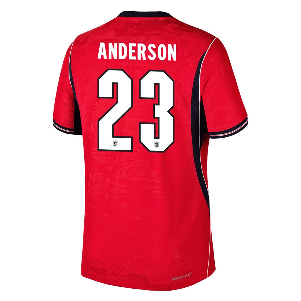 Elliot Anderson 23 England National Team 2026 Away Jersey - Red, Men