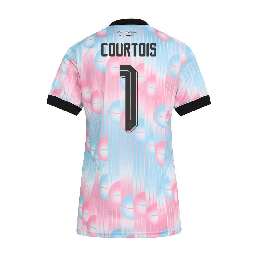 Thibaut Courtois 1 Women's Belgium National Team 2026 Away Jersey - Light Blue