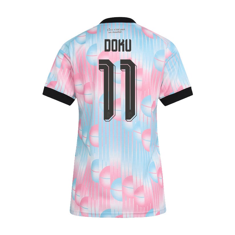 Jérémy Doku 11 Women's Belgium National Team 2026 Away Jersey - Light Blue