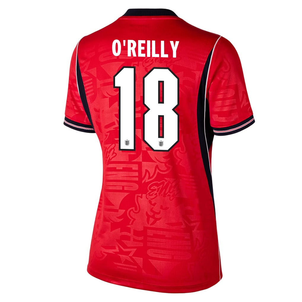 Nico O'Reilly 18 Women's England National Team 2026 Away Jersey - Red