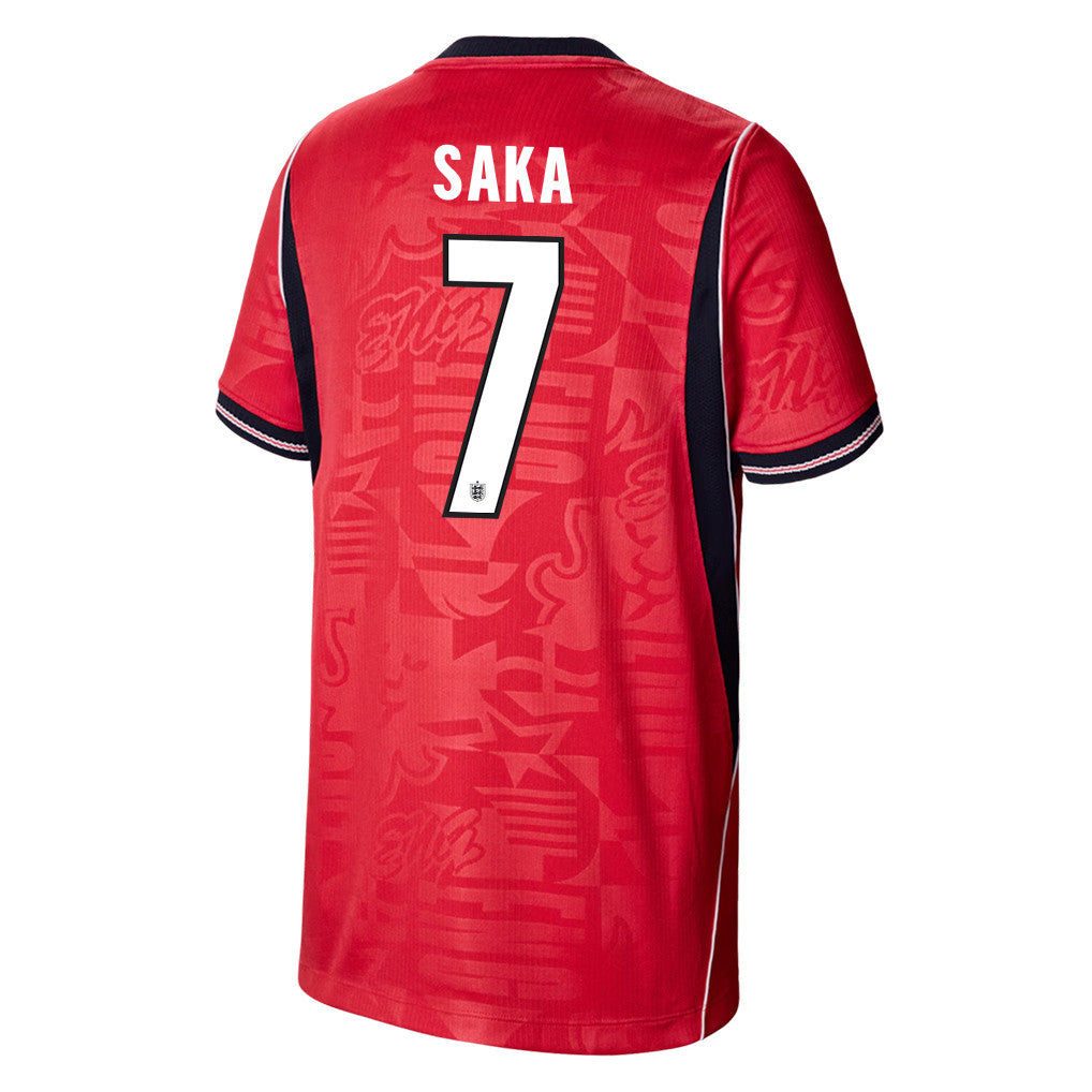 Bukayo Saka 7 Youth England National Team 2026 Away Jersey - Red