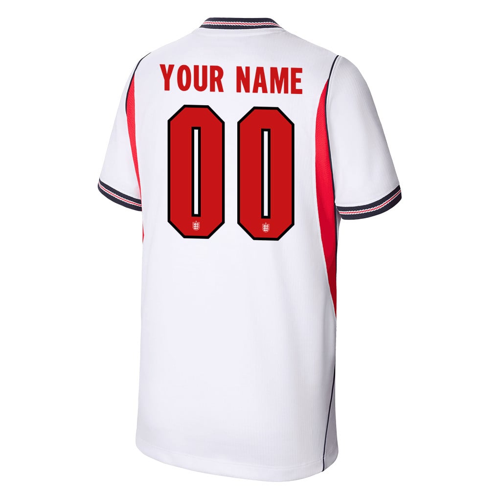 England National Team 2026 Youth Personalized Home Jersey - White