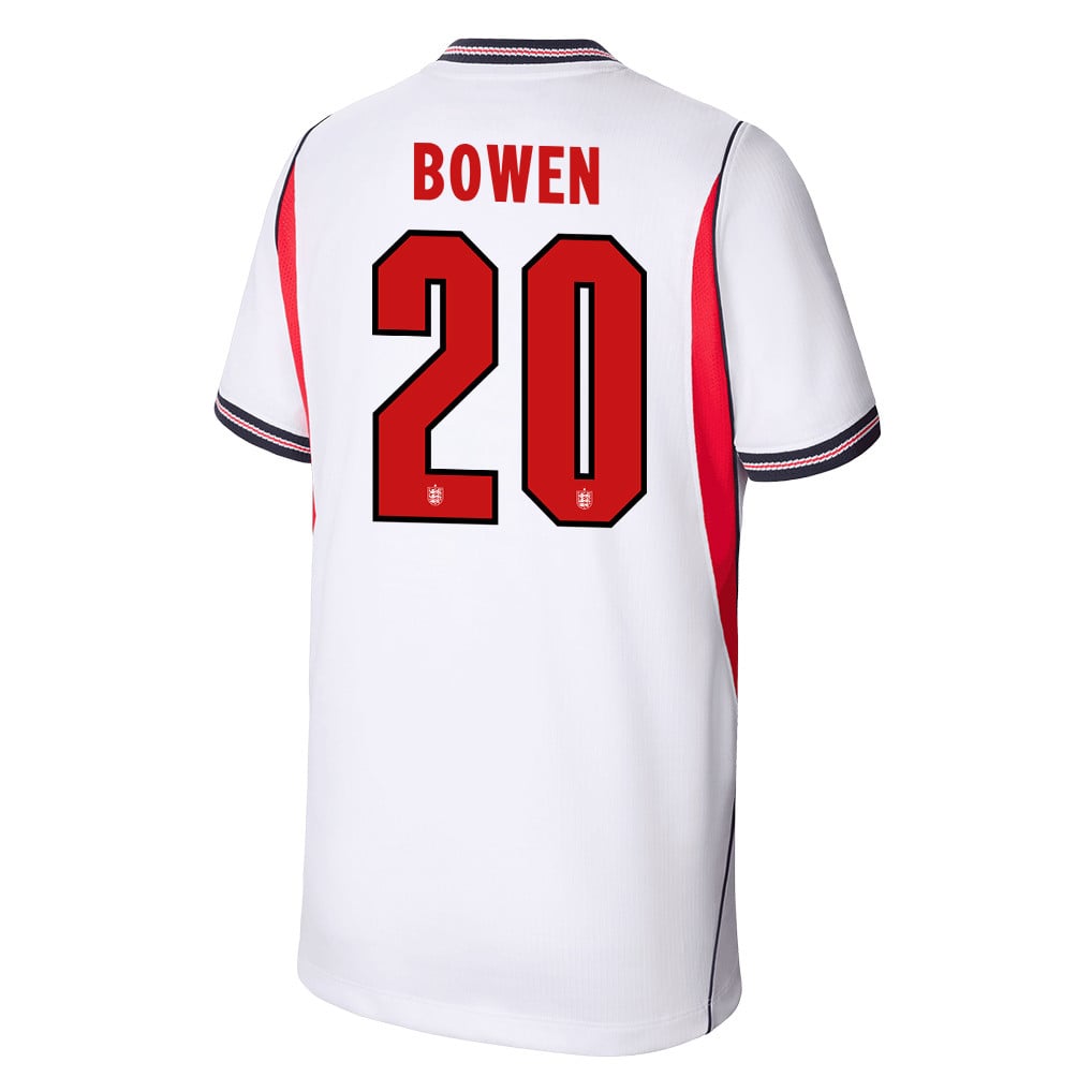 Jarrod Bowen 20 Youth England National Team 2026 Home Jersey - White