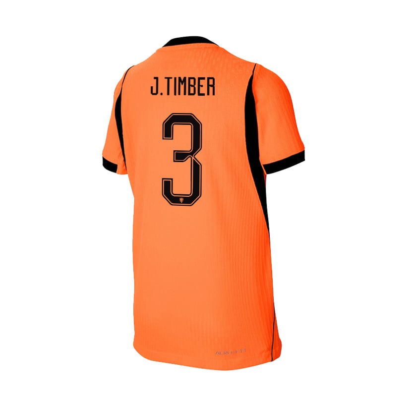 Jurriën Timber 3 Youth Netherlands National Team 2026 Home Jersey - Orange