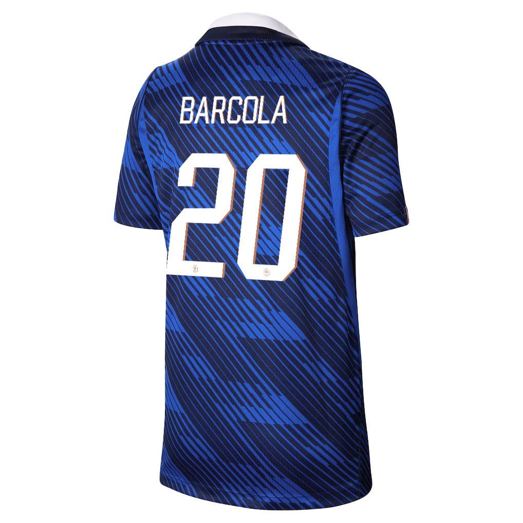 Bradley Barcola 20 Youth France National Team 2026 Home Jersey - Blue