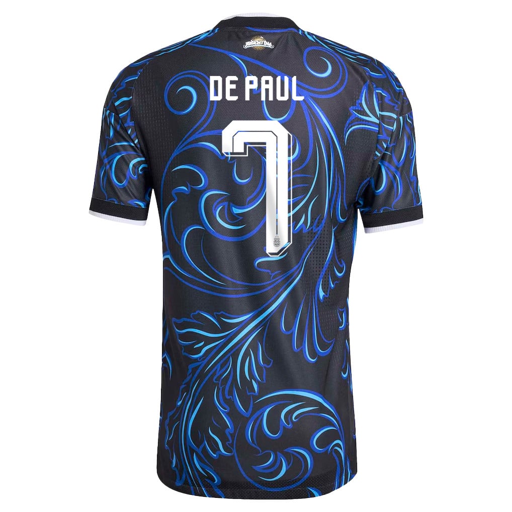 Rodrigo De Paul 7 Argentina National Team 2026 Away Jersey - Black, Men