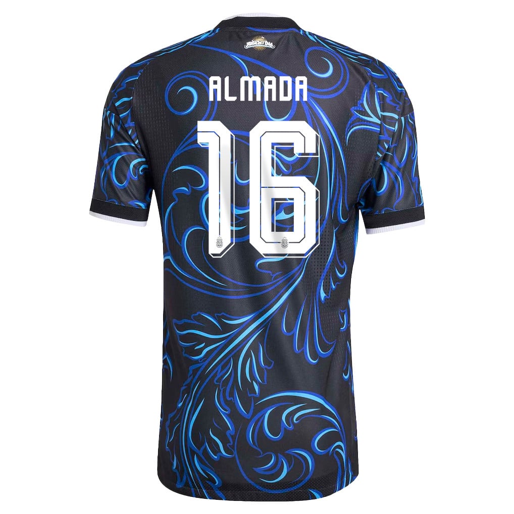 Thiago Almada 16 Argentina National Team 2026 Away Jersey - Black, Men