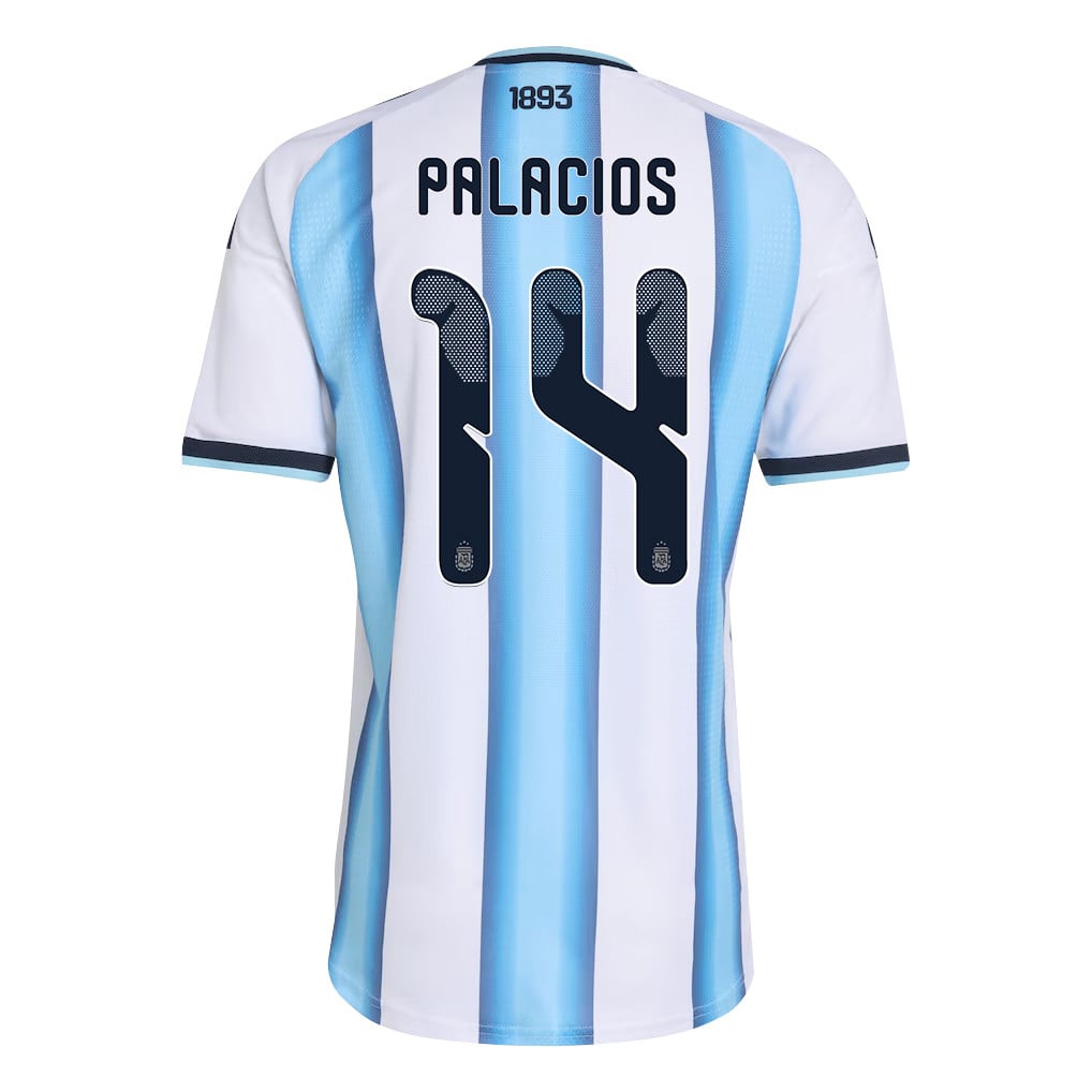 Exequiel Palacios 14 Argentina National Team 2026 Home Jersey - White, Men