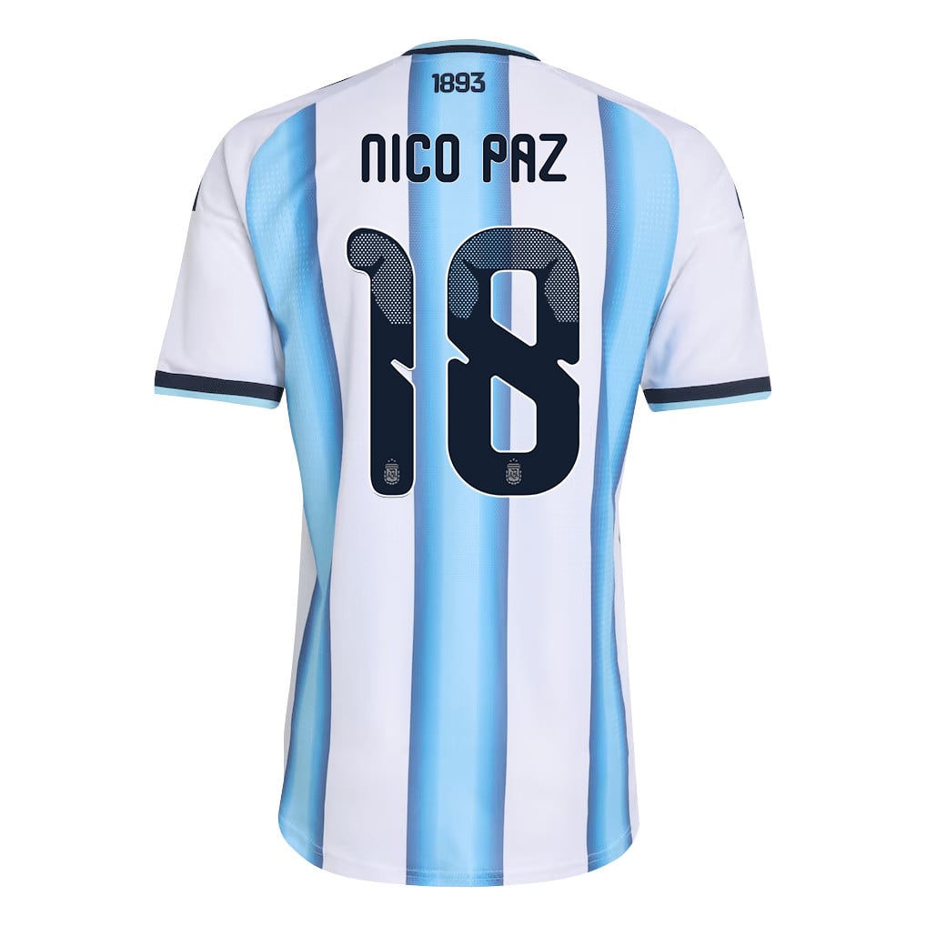 Nico Paz 18 Argentina National Team 2026 Home Jersey - White, Men
