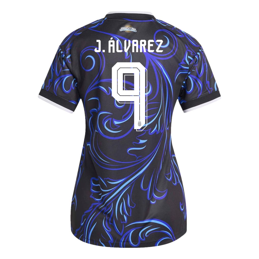 Julián Álvarez 9 Women's Argentina National Team 2026 Away Jersey - Black