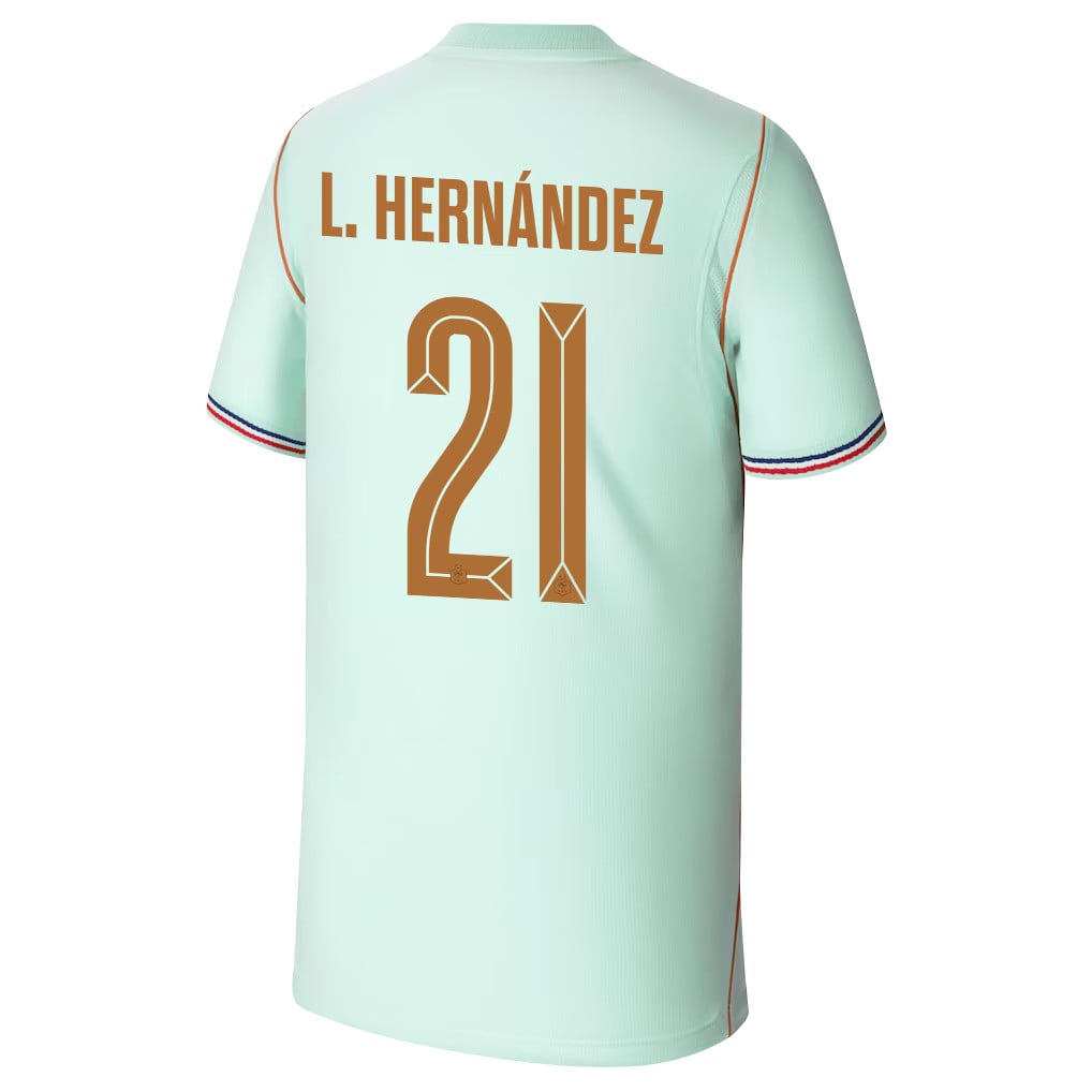 Lucas Hernández 21 Youth France National Team 2026 Away Jersey - Green