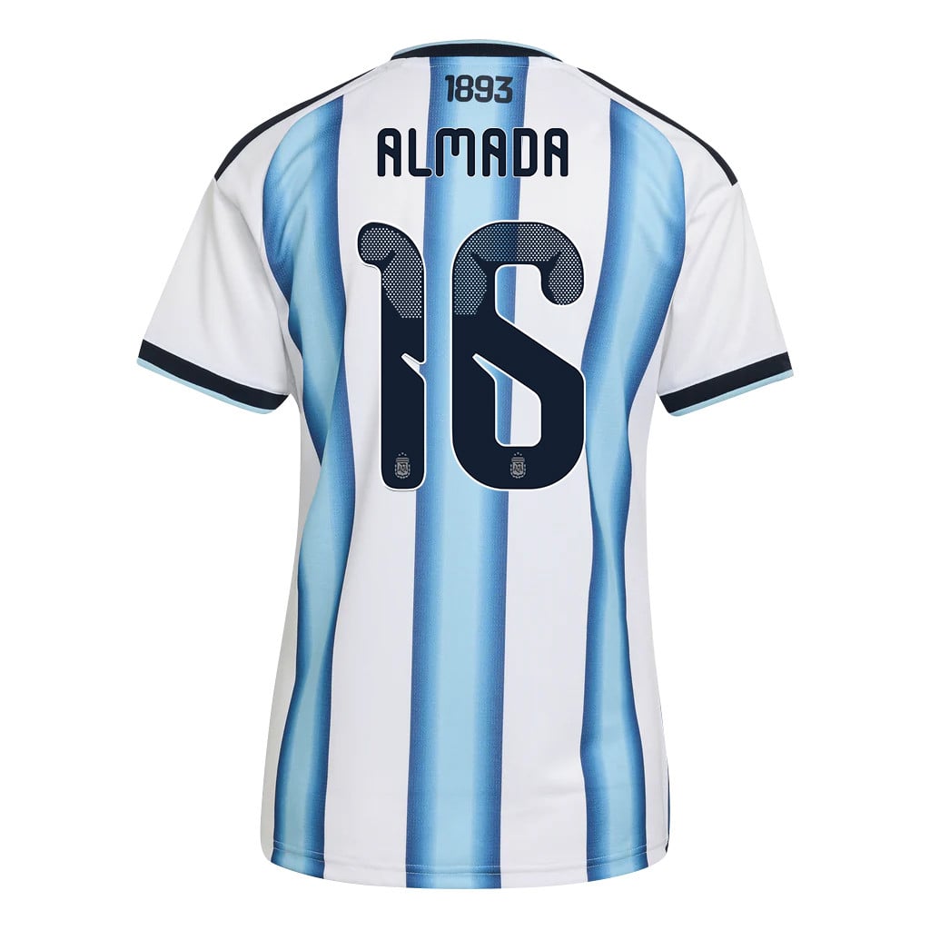 Thiago Almada 16 Women's Argentina National Team 2026 Home Jersey - White