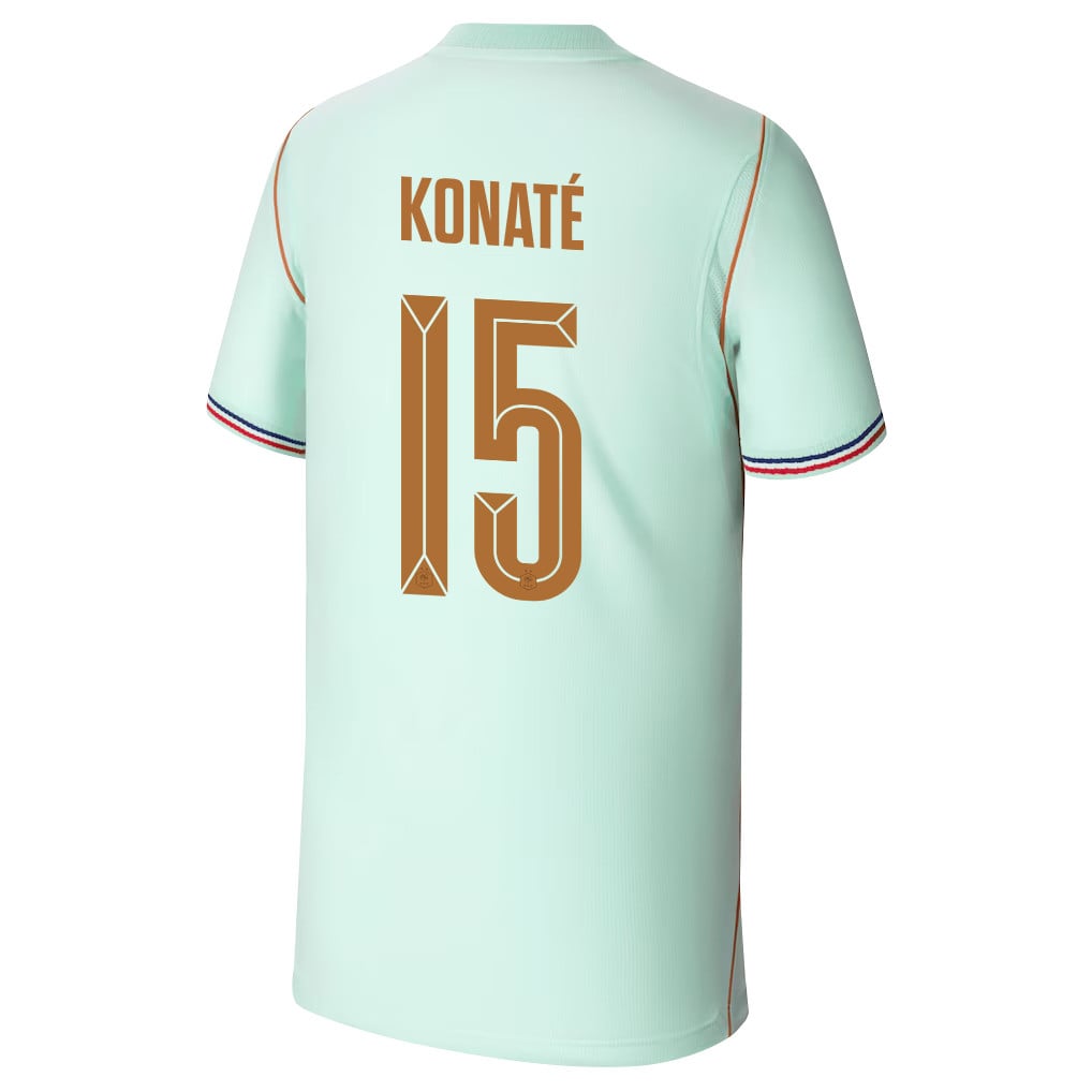 Ibrahima Konaté 15 Youth France National Team 2026 Away Jersey - Green