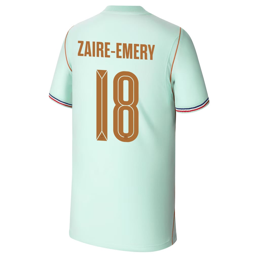 Warren Zaïre-Emery 18 Youth France National Team 2026 Away Jersey - Green