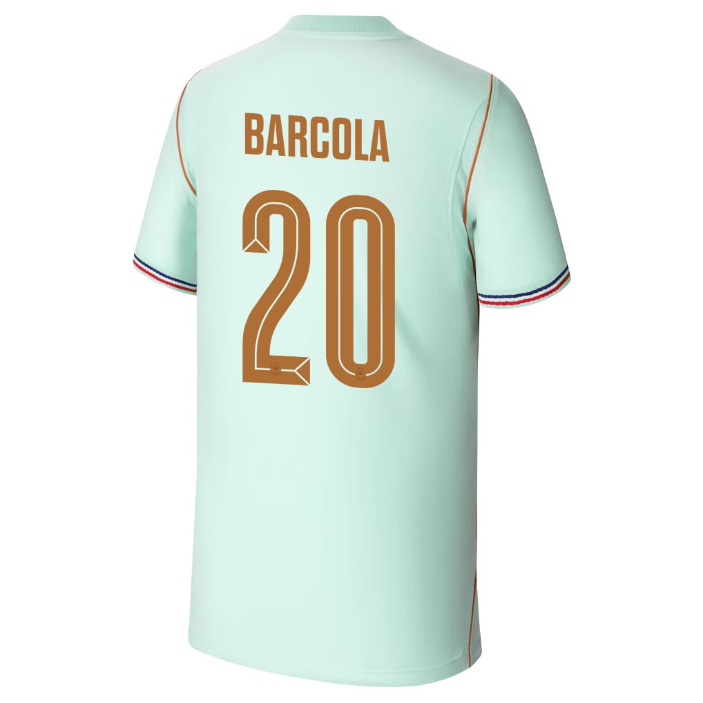 Bradley Barcola 20 Youth France National Team 2026 Away Jersey - Green