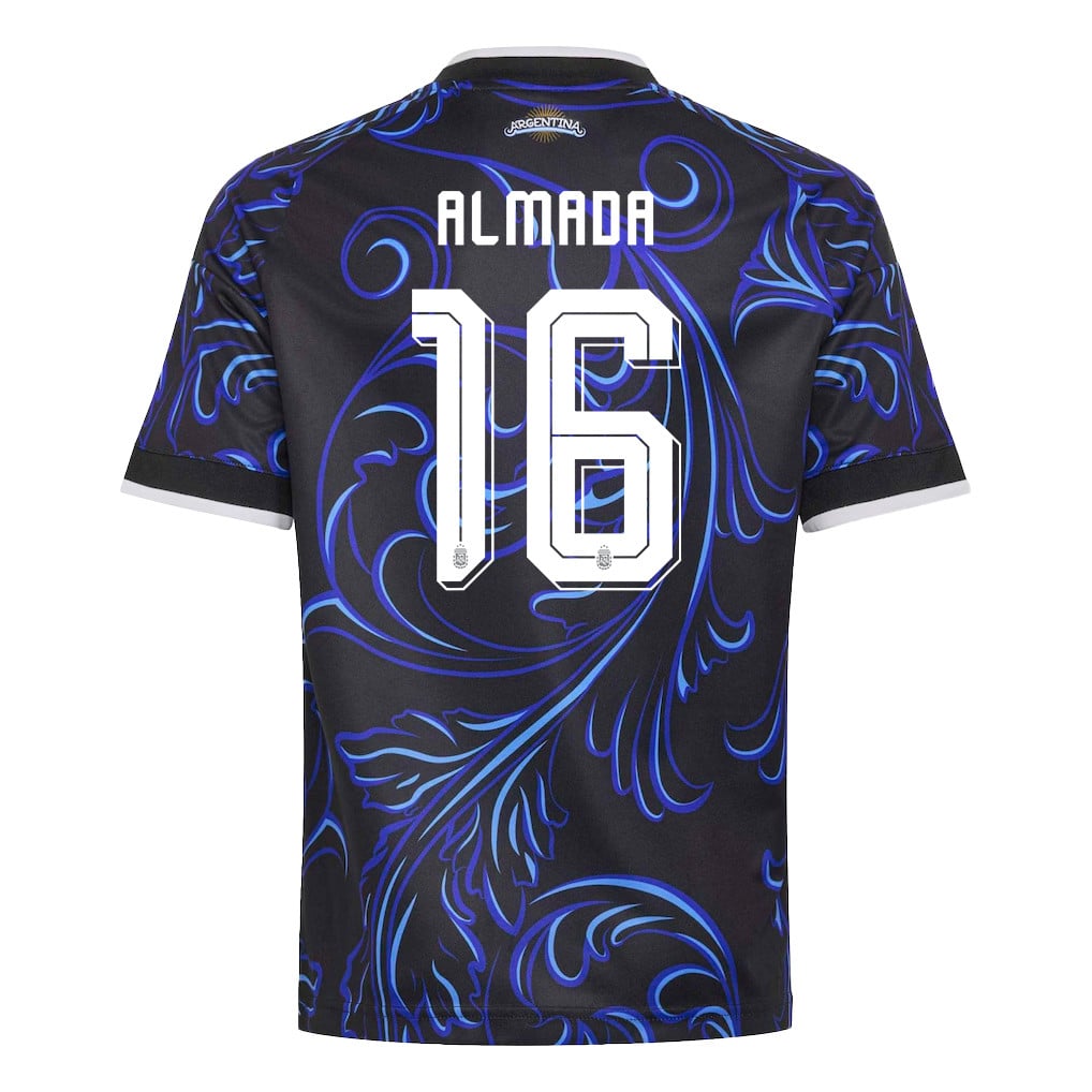 Thiago Almada 16 Youth Argentina National Team 2026 Away Jersey - Black