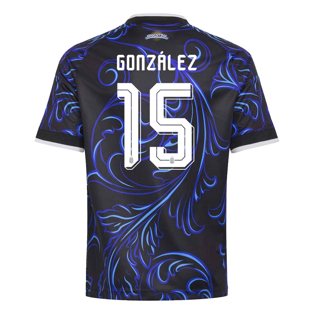 Nicolás González 15 Youth Argentina National Team 2026 Away Jersey - Black