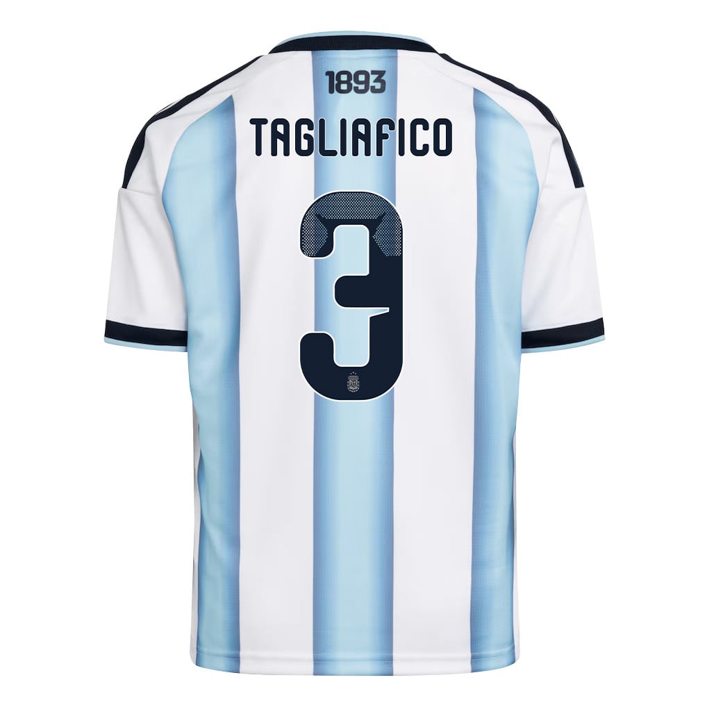 Nicolás Tagliafico 3 Youth Argentina National Team 2026 Home Jersey - White