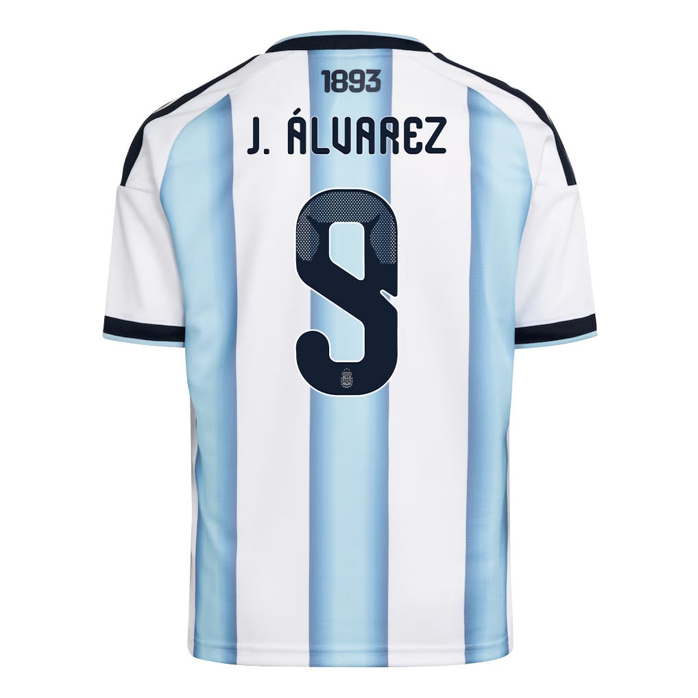 Julián Álvarez 9 Youth Argentina National Team 2026 Home Jersey - White