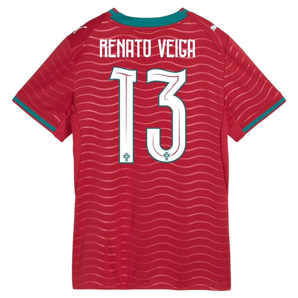 Renato Veiga 13 Women's Portugal National Team 2026 Home Jersey - Red