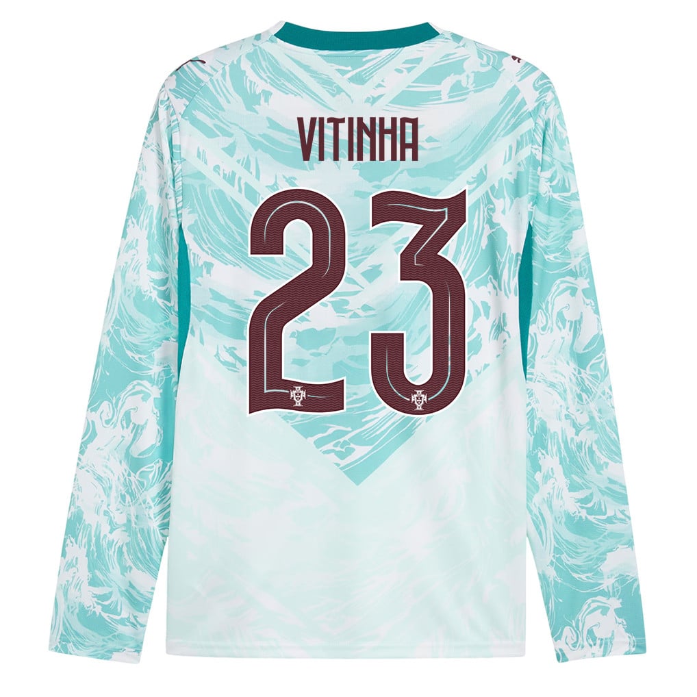 Vitinha 23 Portugal National Team 2026 Away Long Sleeve Jersey - White