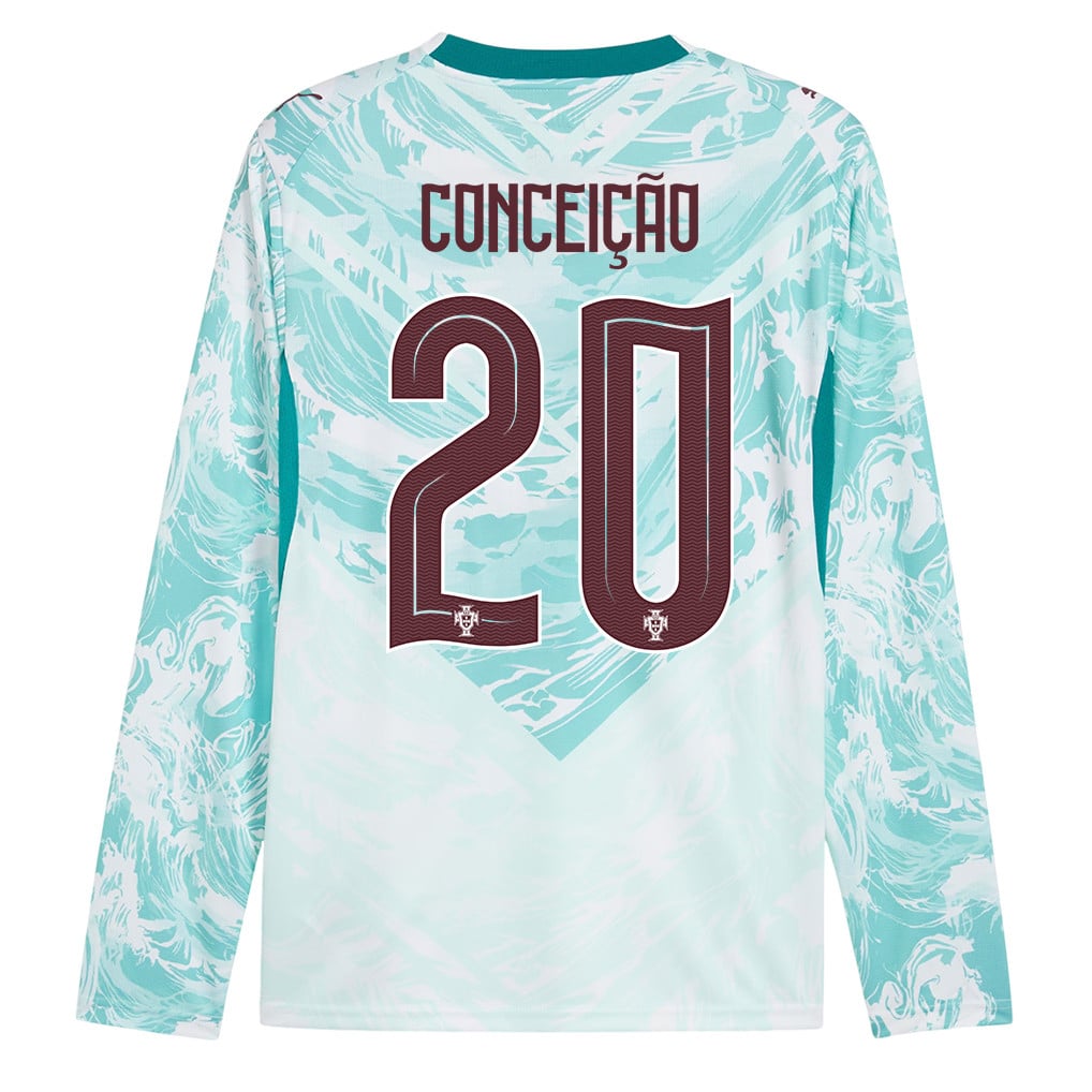 Francisco Conceição 20 Portugal National Team 2026 Away Long Sleeve Jersey - White