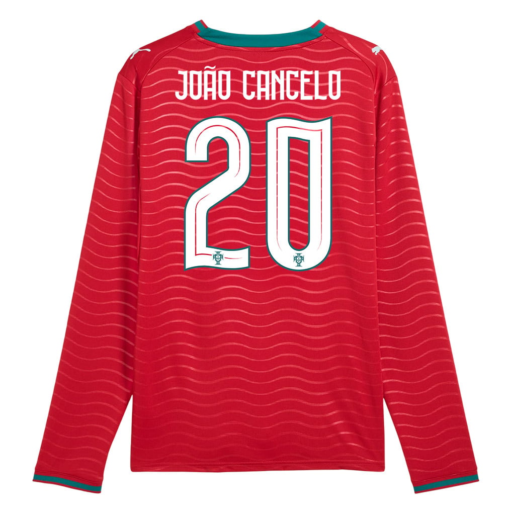 João Cancelo 20 Portugal National Team 2026 Home Long Sleeve Jersey - Red