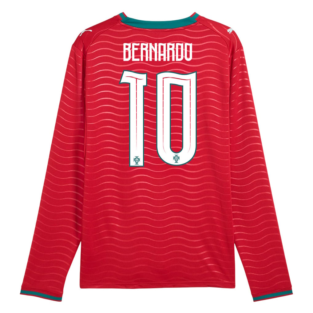 Bernardo Silva 10 Portugal National Team 2026 Home Long Sleeve Jersey - Red