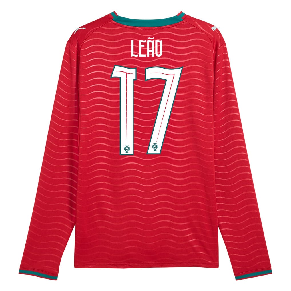 Rafael Leão 17 Portugal National Team 2026 Home Long Sleeve Jersey - Red