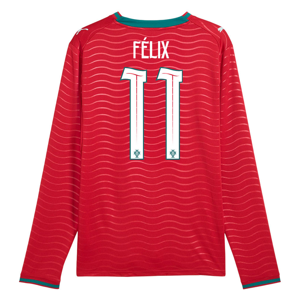 João Félix 11 Portugal National Team 2026 Home Long Sleeve Jersey - Red