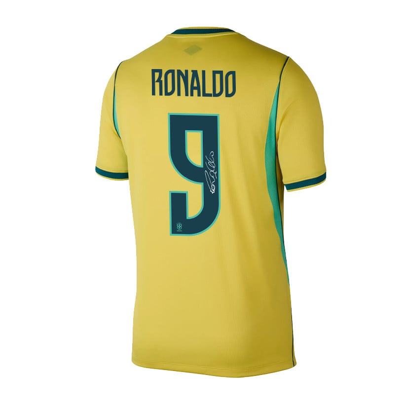 Ronaldo 9 Legend Signature Brazil National Team 2026 Home Jersey - Yellow, Men