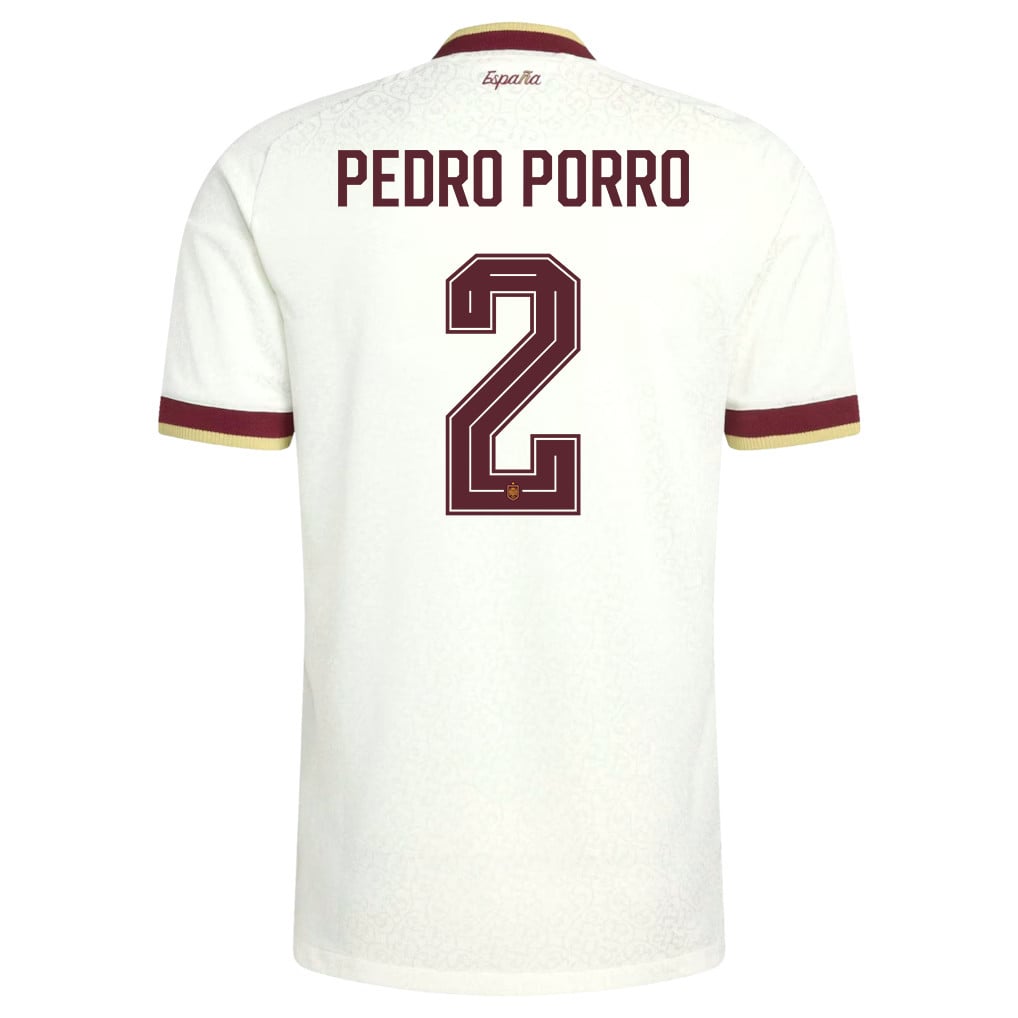 Pedro Porro 2 Spain National Team 2026 Away Jersey - White, Men