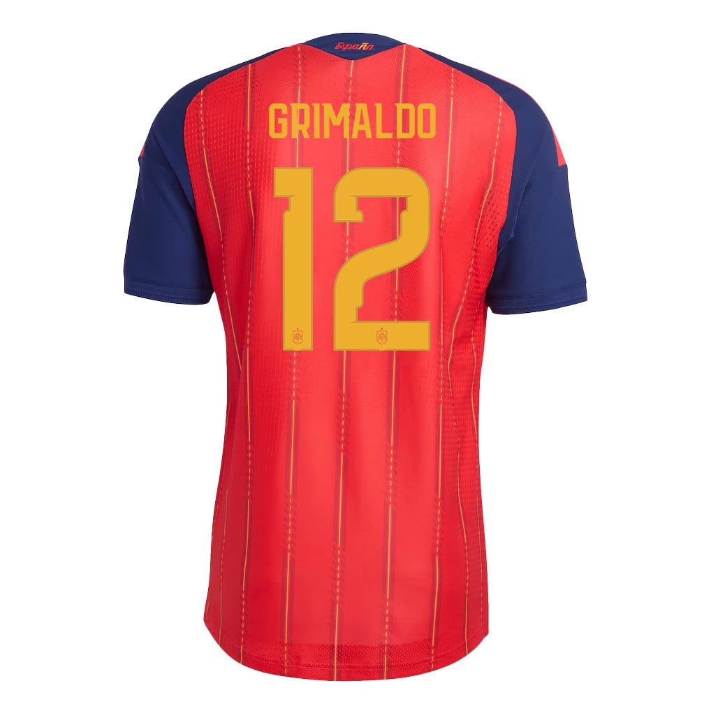 Álex Grimaldo 12 Spain National Team 2026 Home Jersey - Red, Men