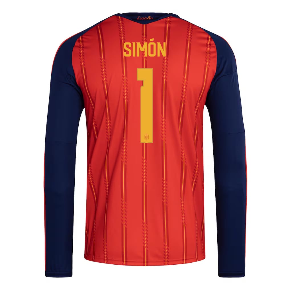 Unai Simón 1 Spain National Team 2026 Home Long Sleeve Jersey - Red