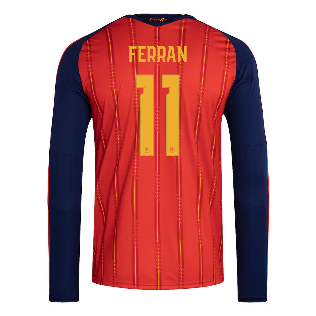 Ferran Torres 11 Spain National Team 2026 Home Long Sleeve Jersey - Red