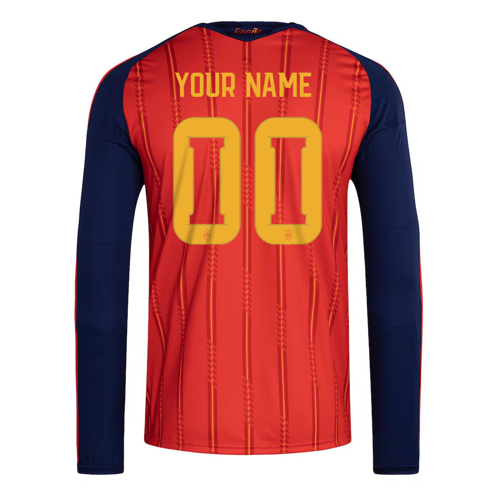 Spain National Team 2026 Home Long Sleeve Jersey - Personalized - Red