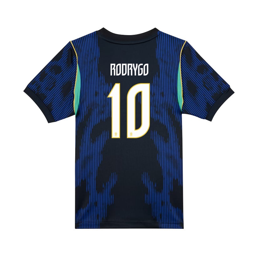 Rodrygo 10 Brazil National Team 2026 Youth Away Jersey - Blue