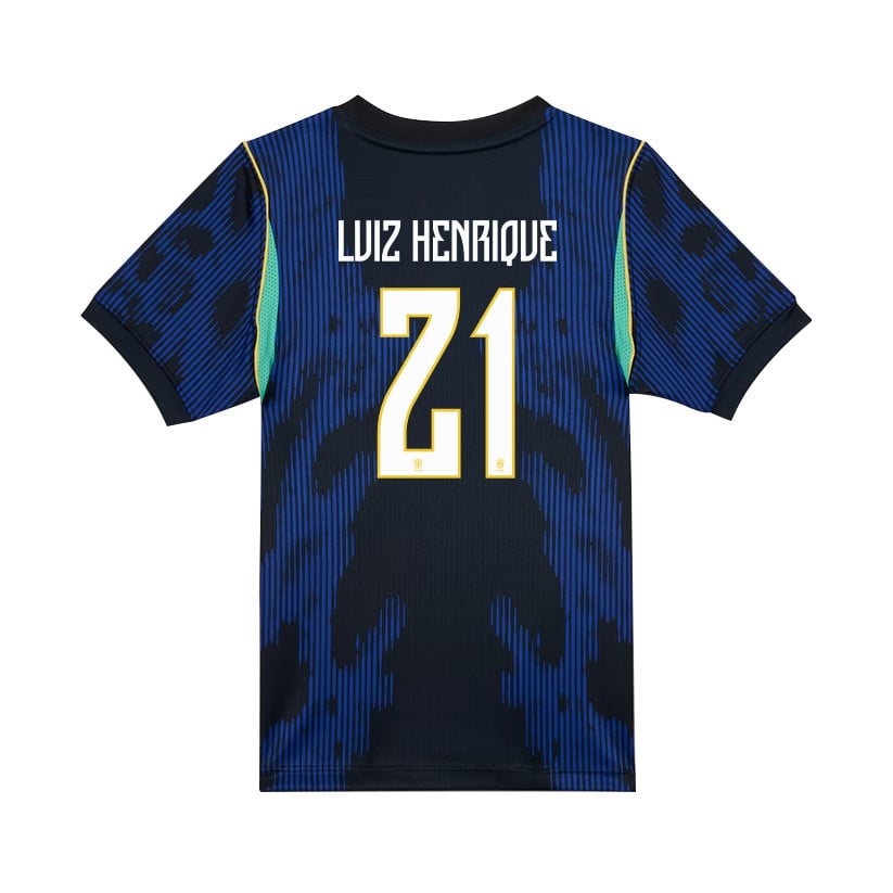 Luiz Henrique 21 Brazil National Team 2026 Youth Away Jersey - Blue