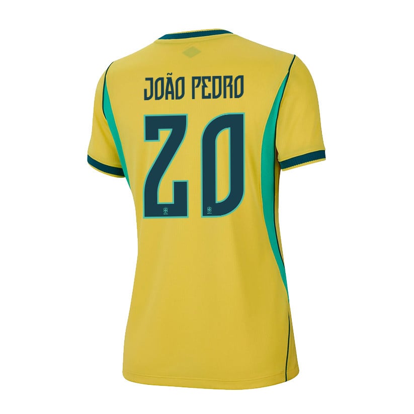 João Pedro 20 Women's Brazil National Team 2026 Home Jersey - Yellow