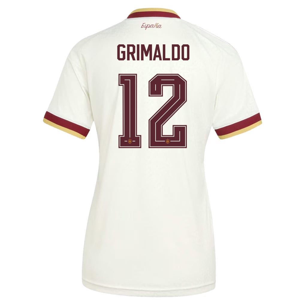 Álex Grimaldo 12 Women's Spain National Team 2026 Away Jersey - White