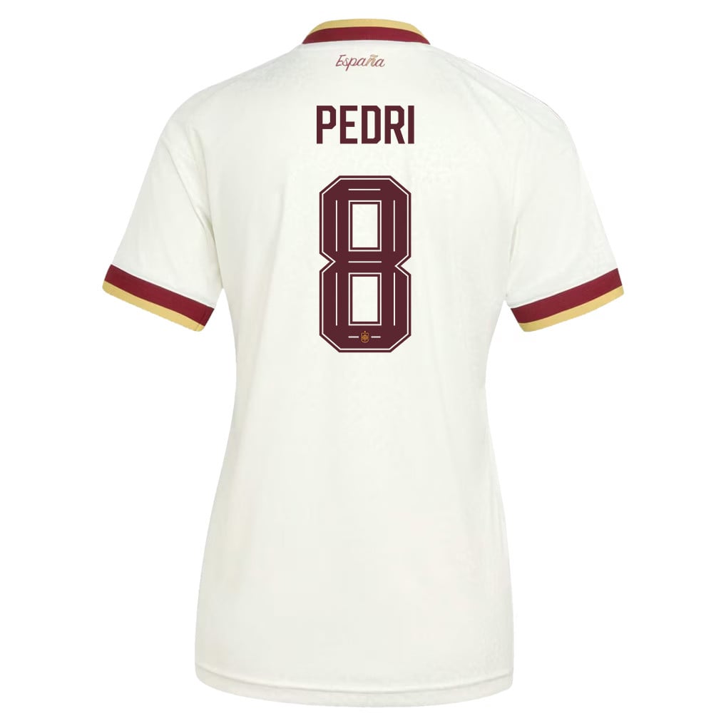 Pedri 8 Women's Spain National Team 2026 Away Jersey - White