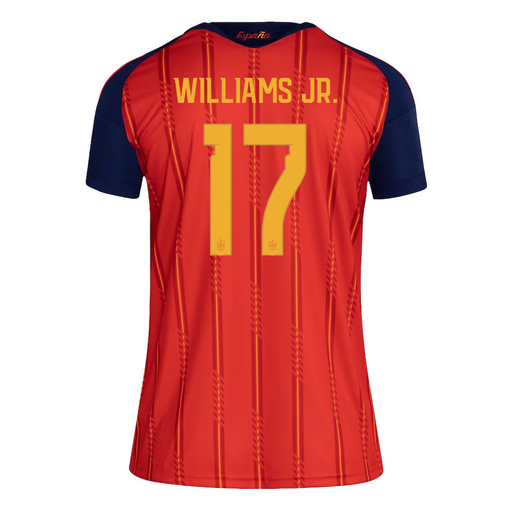 Nico Williams 17 Women's Spain National Team 2026 Home Jersey - Red