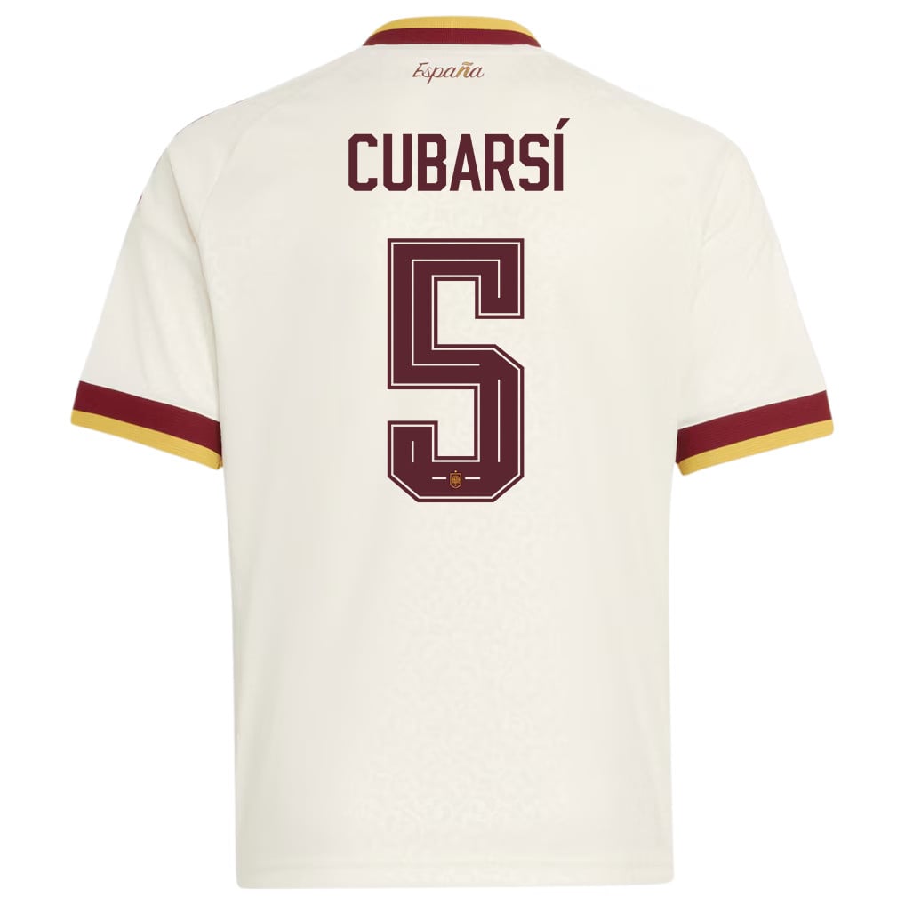 Pau Cubarsí 5 Spain National Team 2026 Youth Away Jersey - White
